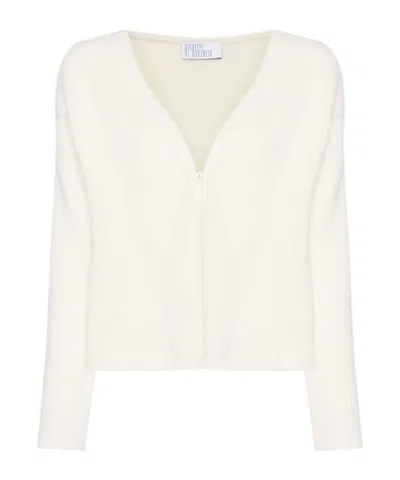 Giuseppe Di Morabito V-neck Alpaca Knit Sweater In White