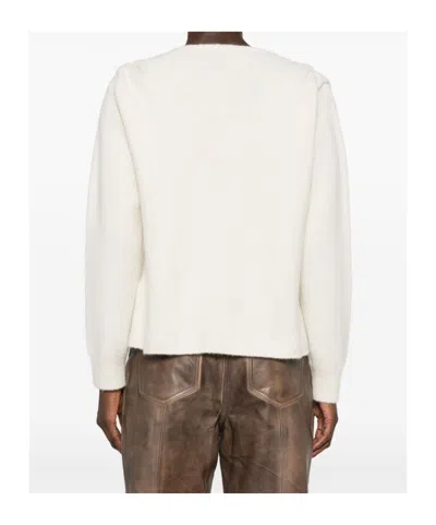 Giuseppe Di Morabito V-neck Alpaca Knit Sweater In White