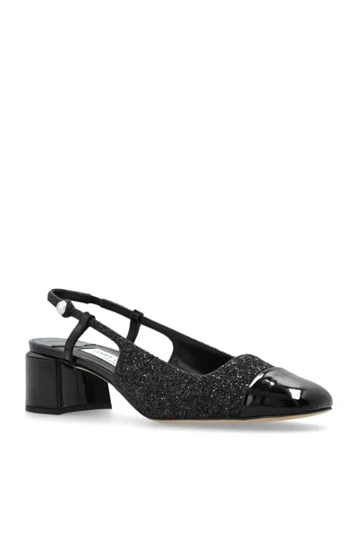 Jimmy Choo Patent Leather Pumps With Slingback And Decorative Button