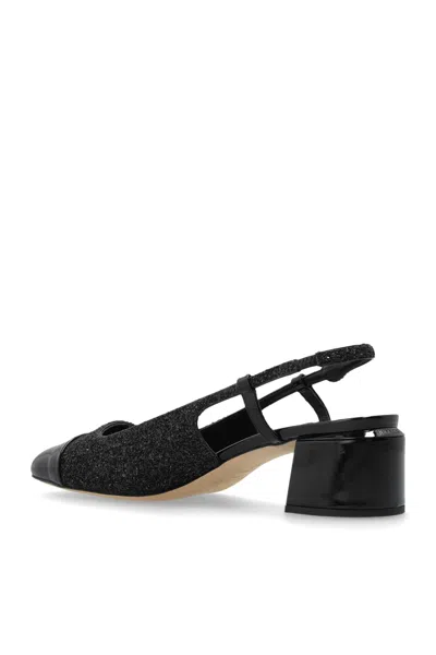 Jimmy Choo Patent Leather Pumps With Slingback And Decorative Button