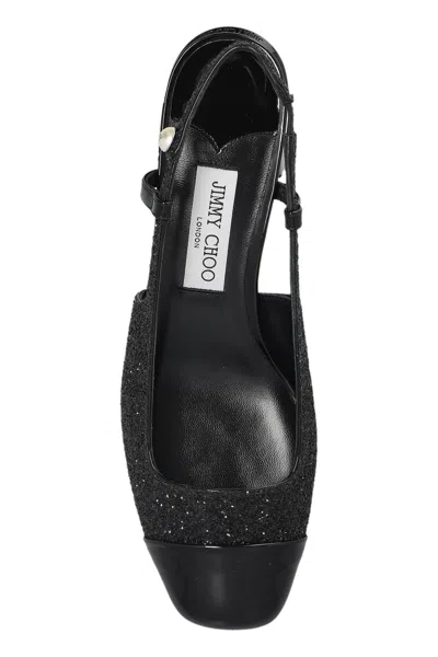 Jimmy Choo Patent Leather Pumps With Slingback And Decorative Button