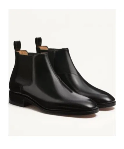 Valentino Pas Des Dieux Ankle Boot In Calfskin In Black