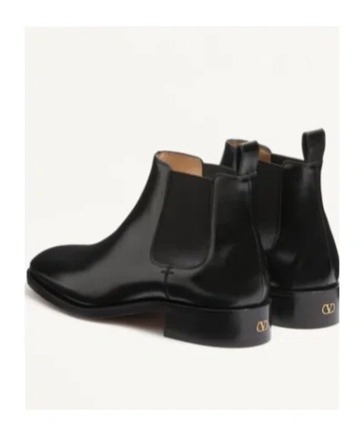 Valentino Pas Des Dieux Ankle Boot In Calfskin In Black