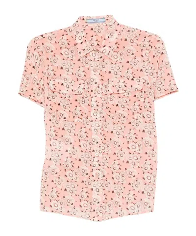 Prada Short Sleeve Shirt In Pink