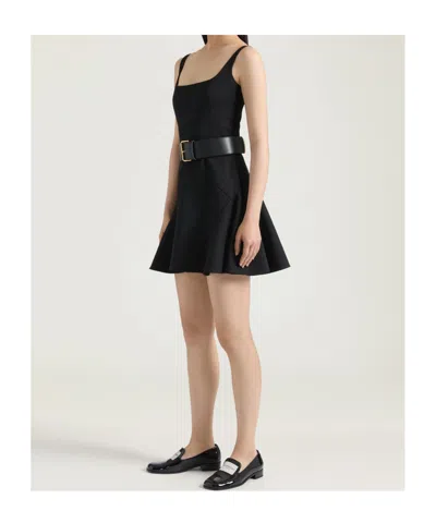 Givenchy Fluted Mini Dress In Black
