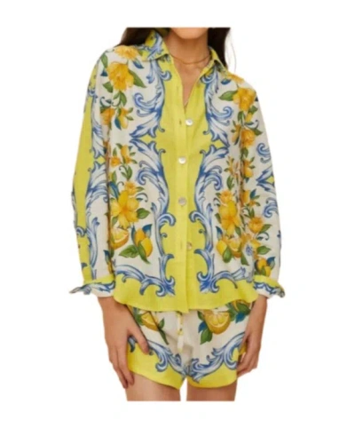 Farm Rio Sicily Scarf Off White Shirt Sicily Scarf Off White In Green