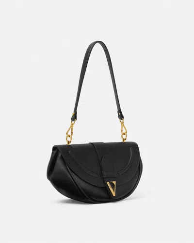Versace Virtus Small Shoulder Bag In Black