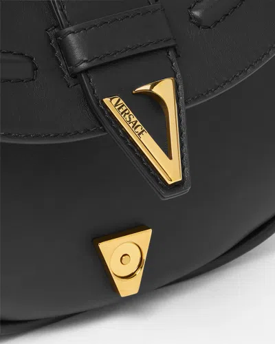 Versace Virtus Small Shoulder Bag In Black