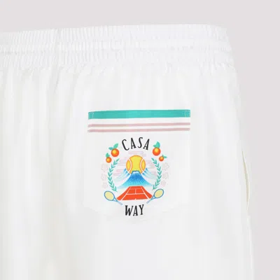 Casablanca Casa Way Drawstring-waist Track Shorts In White