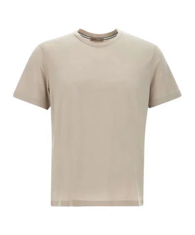 Herno Short-sleeved Crewneck Knitted T-shirt In Neutral