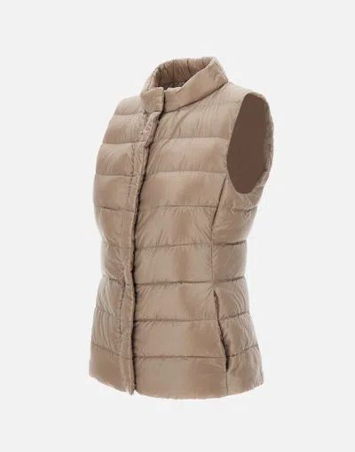 Herno Sleeveless Zipper Down Jacket In Gray