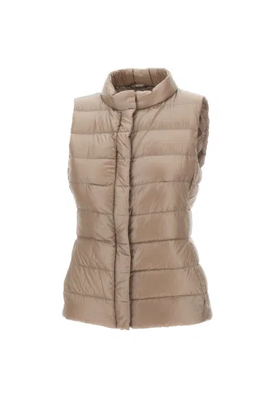 Herno Sleeveless Zipper Down Jacket In Gray