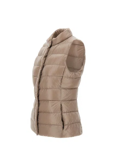 Herno Sleeveless Zipper Down Jacket In Gray