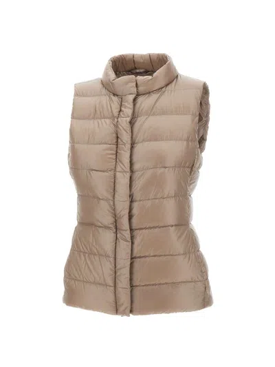 Herno Sleeveless Zipper Down Jacket In Gray