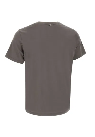 Herno Ribbed-neck Wool T-shirt In Gray