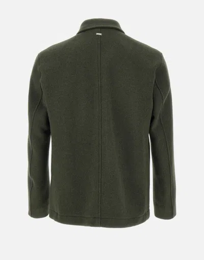 Herno Patch-pocket Button-fastening Shirt Jacket In Green