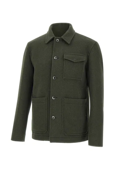 Herno Patch-pocket Button-fastening Shirt Jacket In Green