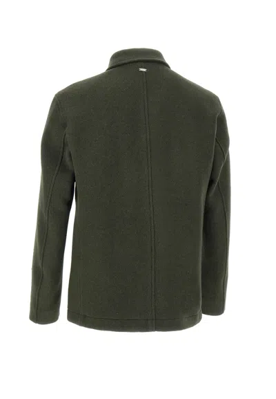 Herno Patch-pocket Button-fastening Shirt Jacket In Green