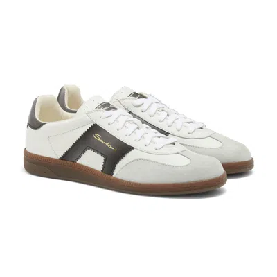 Santoni Round Toe Low-top Casual Shoes In White