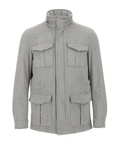 Herno Multi-pocket Field Jacket In Gray