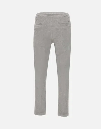 Herno Resort Trousers In Melange Suede Effect In Gray