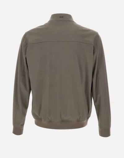 Herno Zip-fastening Bomber Jacket In Brown