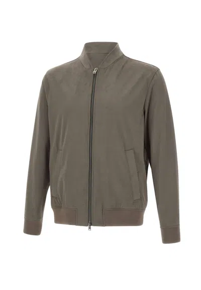 Herno Zip-fastening Bomber Jacket In Brown