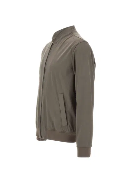 Herno Zip-fastening Bomber Jacket In Brown