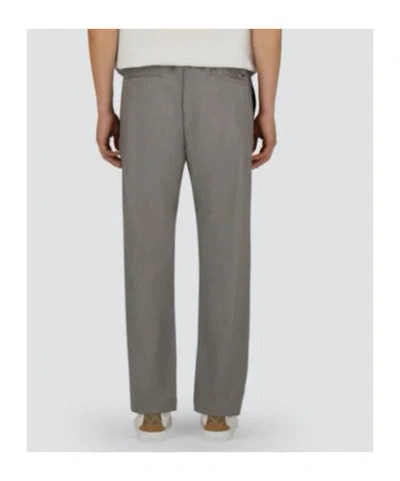 Herno Resort Trousers In Melange Suede Effect In Gray