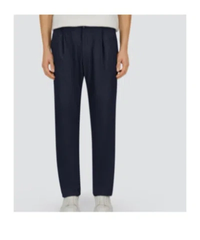 Herno Pleated-detail Trousers In Blue