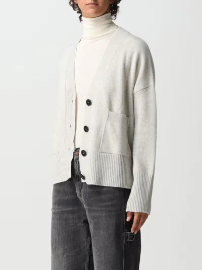 Roberto Collina Wool And Cashmere Cardigan In Grey