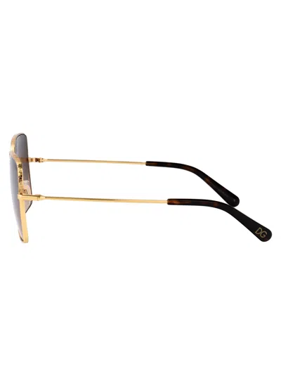 Dolce & Gabbana Gold Metal Sunglasses In Gold