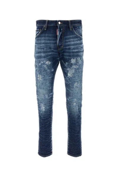 Dsquared2 'cool Guy' Blue Jeans With Logo Patch In Blue
