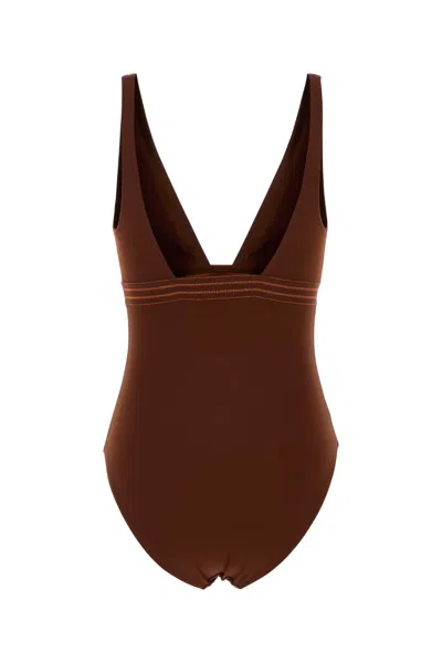 Eres Stretch Nylon Swimsuit Sillage In Brown
