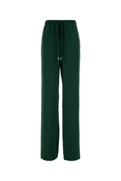 Ermanno Scervino Trousers Elastic Waistband Wide Leg In Green