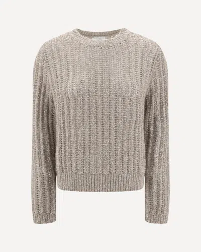 Brunello Cucinelli Beige Wool And Cashmere Sweater In Neutral
