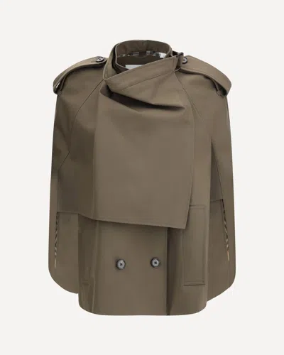 Burberry Women Cotton Cape In Brown