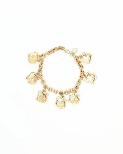 Celine Céline Vintage Crocodile Pendant Bracelet