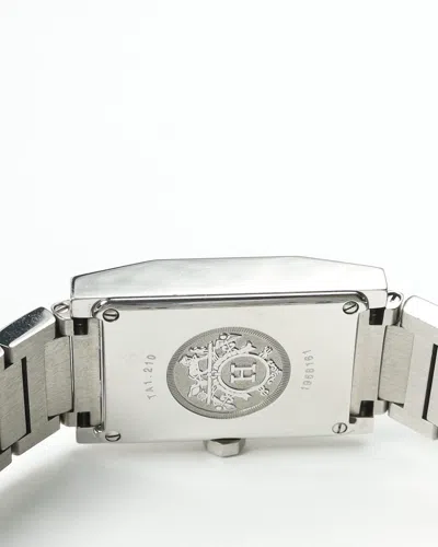 Pre-owned Hermes Hermès Tandem 19mm Ref Ta1.210 Watch In Silver