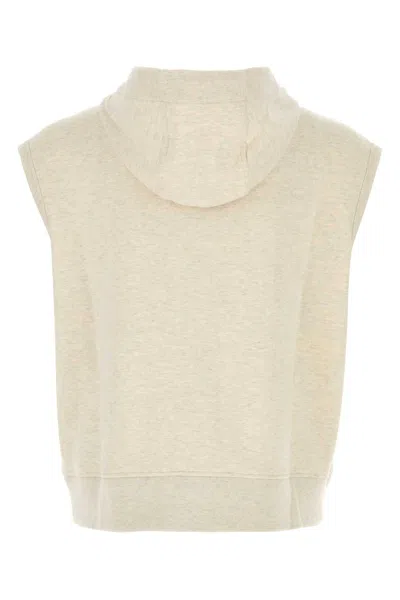 Fendi Felpa In Misto Cotone Stretch Crema Mealngè  Uomo