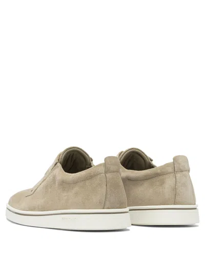 Ferragamo Beige Suede Loafers With Rubber Sole In Neutral