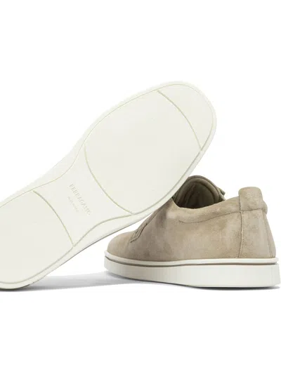 Ferragamo Beige Suede Loafers With Rubber Sole In Neutral