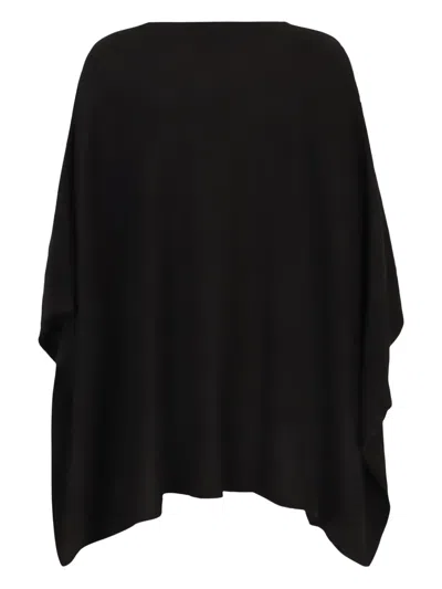 Vince Funnel Neck Knit Cashmere Poncho In Black