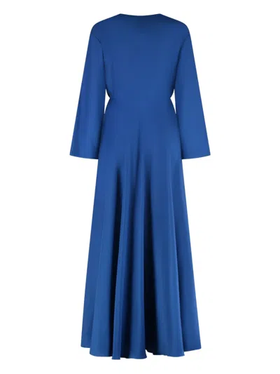 Marinella Piccinno Long Silk Jumpsuit In Blue