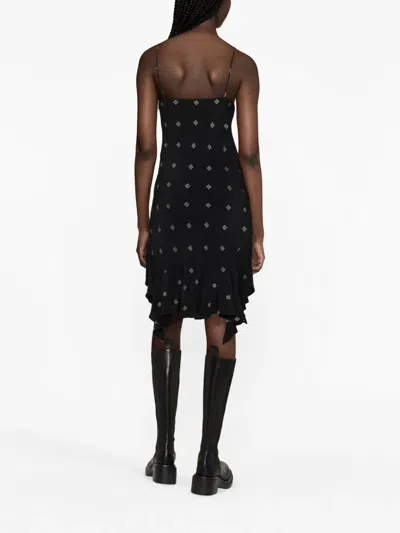 Givenchy 4g Lotus Leaf Edge Dress In Black