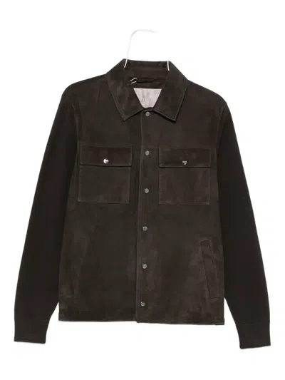 Herno Resort Shacket In Cotton Cashmere Knit In Black