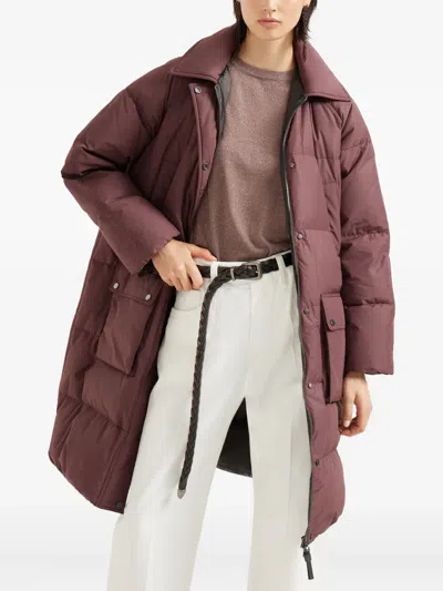 Brunello Cucinelli Water-resistant Taffeta Down Jacket In Pink