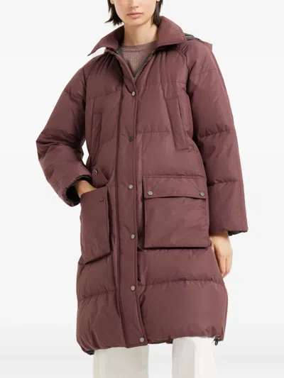 Brunello Cucinelli Water-resistant Taffeta Down Jacket In Pink