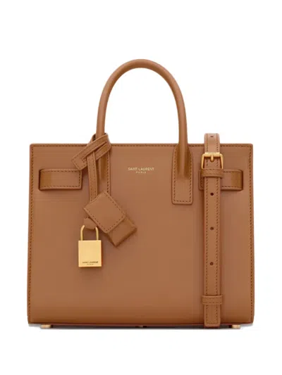Saint Laurent Sac De Jour Nano Leather Padlock Tote Bag