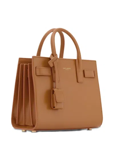 Saint Laurent Sac De Jour Nano Leather Padlock Tote Bag